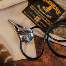 Load image into Gallery viewer, Raven Skull Large Pendant on Leather Lace