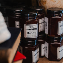 Load image into Gallery viewer, apothecary jar of blood (strawberry preserve) sold in the real mary king&#39;s close gift shop
