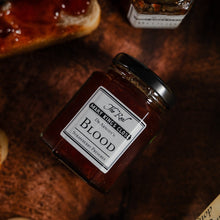 Load image into Gallery viewer, Top-view of Jar of Dr Arnott's "Blood" - Strawberry preserve