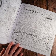 Load image into Gallery viewer, A line drawing of the Edinburgh Christmas market for colouring in