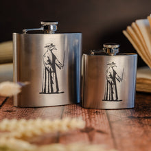 Load image into Gallery viewer, Plague Doctor Hip Flask (Silver, Small)