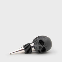 Load image into Gallery viewer, Stock image of black skull wine stopper