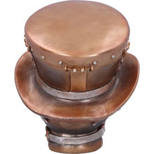 Load image into Gallery viewer, plague doctor sculpture bronze top hat from back