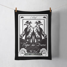 Load image into Gallery viewer, Plague Doctor Tea Towel on Washing Line