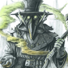 Load image into Gallery viewer, Close Up of A3 Plague Doctor Print by Ross MacRae