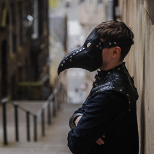 Leather Plague Mask - Brown Rivets