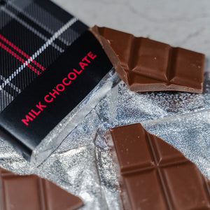 A close up of The Real Mary King's Close milk chocolate and foil wrapping