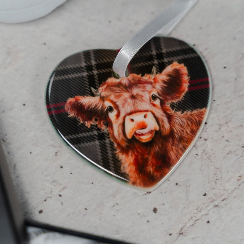 jan laird loveheart decoration with the real mary king's close tartan