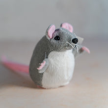 Load image into Gallery viewer, Close up of grey mouse finger puppet

