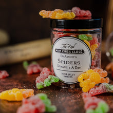 Load image into Gallery viewer, The Real Mary King&#39;s Close jar of spiders (sour jelly sweets)
