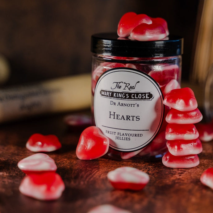 Dr Arnott's Jar of Hearts sweets tub - fruit flavoured jellies