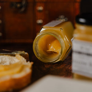 An open jar of lemon curd at The Real Mary King's Close