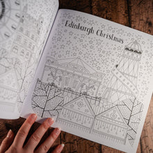 Load image into Gallery viewer, A line drawing of the Edinburgh Christmas market for colouring in
