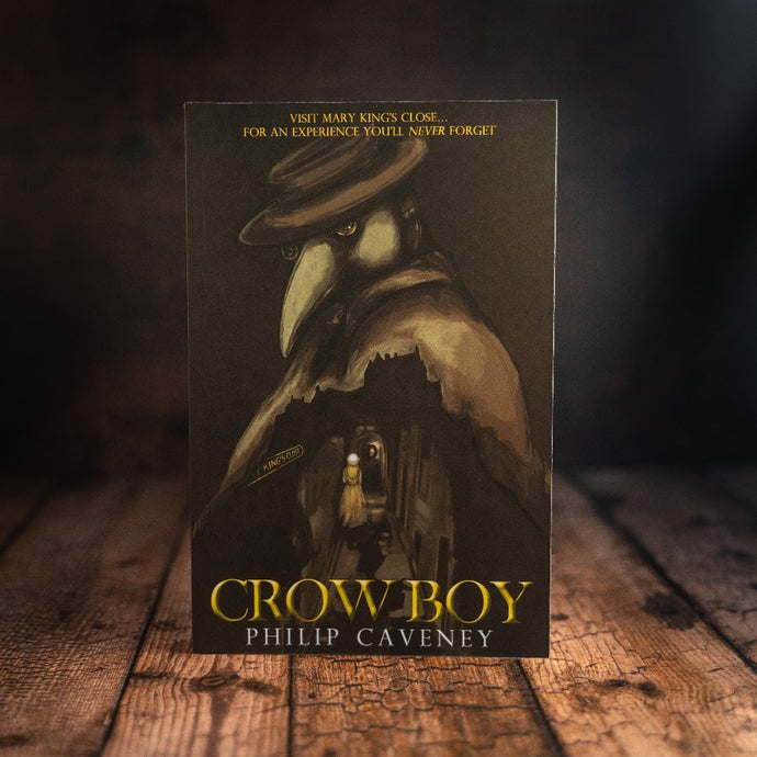 Crow Boy novel by Philip Caveney, featuring a painting of the plague doctor