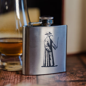 Plague Doctor Hip Flask (Silver, Small)