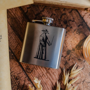 Plague Doctor Hip Flask (Silver, Small)