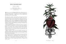 Load image into Gallery viewer, Stock image. Open page from The Physick Garden book about the properties of using motherwort to treat chest ailments
