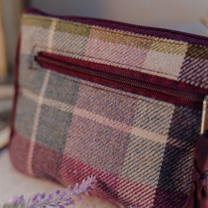 purple tweed purse