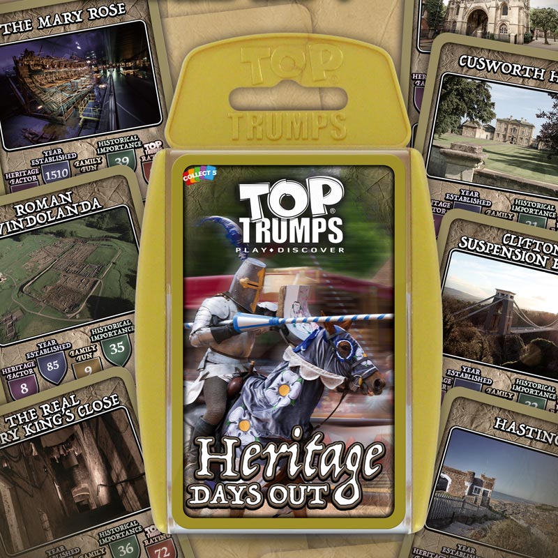 Close up of Top Trumps Heritage Days Out